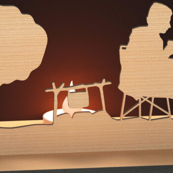 Intra απο ξύλο plywood 3mm-4mm πάχος – Silhouette Tealight Holder LaserFile Δίασταση  20x20 cm INTRAFABR-79448348 - Image 1