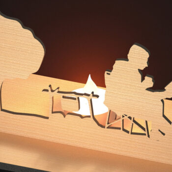 Intra απο ξύλο plywood 3mm-4mm πάχος – Silhouette Tealight Holder LaserFile Δίασταση  20x20 cm INTRAFABR-79448348 - Image 3