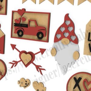 Intra απο ξύλο plywood 3mm-4mm πάχος – Σιλουέτες για την ημέρα της αγάπης Δίασταση 20x20 cm INTRAFABR-30487421