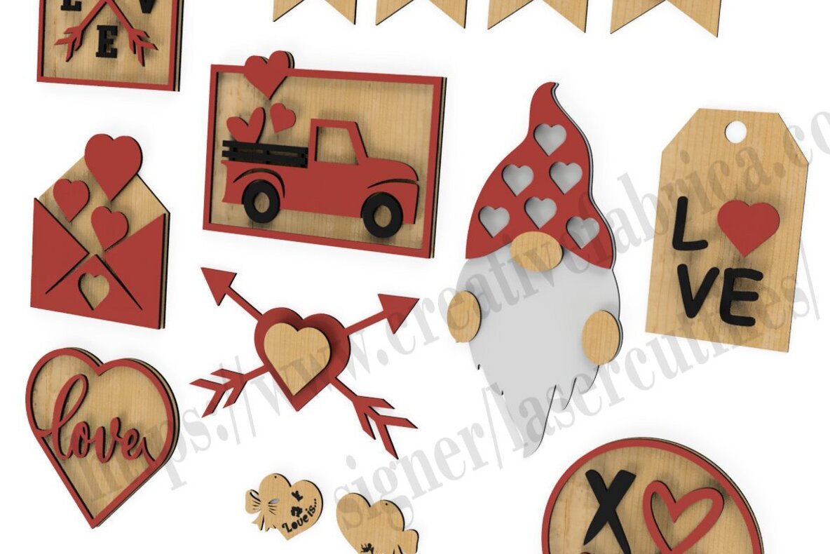 Intra απο ξύλο plywood 3mm-4mm πάχος – Σιλουέτες για την ημέρα της αγάπης Δίασταση  20x20 cm INTRAFABR-30487421