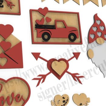 Intra απο ξύλο plywood 3mm-4mm πάχος – Σιλουέτες για την ημέρα της αγάπης Δίασταση  20x20 cm INTRAFABR-30487421 - Image 2