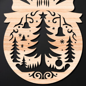 Intra απο ξύλο plywood 3mm-4mm πάχος – Απλή κοπή Χριστουγεννιάτικο στολίδι Δίασταση  20x20 cm INTRAFABR-110143668