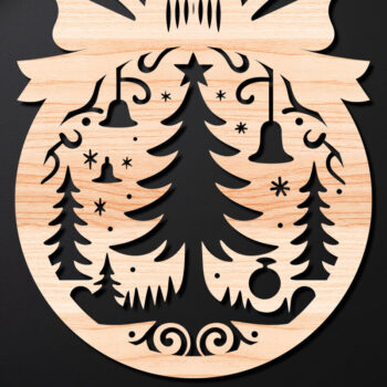 Intra απο ξύλο plywood 3mm-4mm πάχος – Απλή κοπή Χριστουγεννιάτικο στολίδι Δίασταση  20x20 cm INTRAFABR-110143668 - Image 1