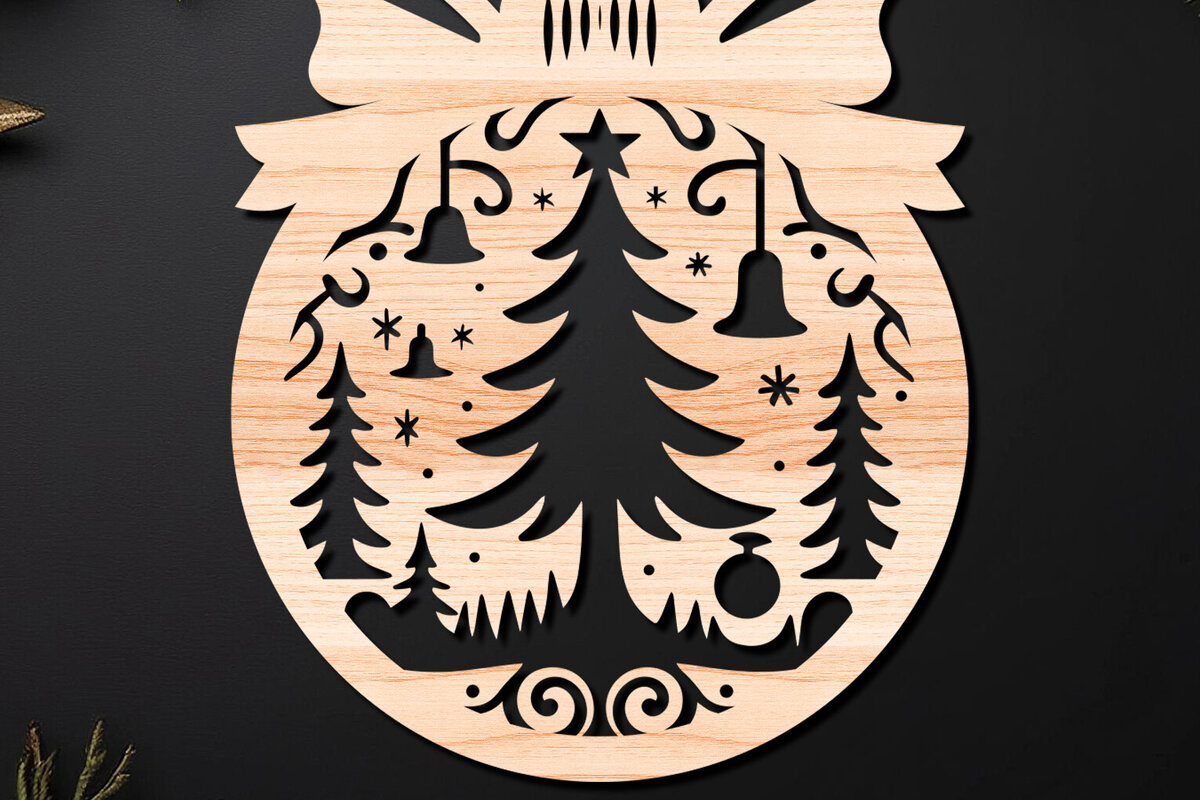 Intra απο ξύλο plywood 3mm-4mm πάχος – Απλή κοπή Χριστουγεννιάτικο στολίδι Δίασταση  20x20 cm INTRAFABR-110143668