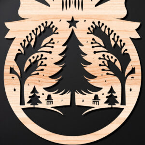 Intra απο ξύλο plywood 3mm-4mm πάχος – Απλή κοπή Χριστουγεννιάτικο στολίδι Δίασταση  20x20 cm INTRAFABR-110143685