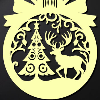 Intra απο ξύλο plywood 3mm-4mm πάχος – Απλή κοπή Χριστουγεννιάτικο στολίδι Δίασταση 20x20 cm INTRAFABR-110143690 - Image 2