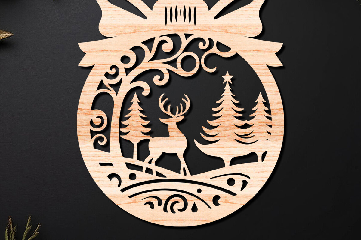 Intra απο ξύλο plywood 3mm-4mm πάχος – Απλή κοπή Χριστουγεννιάτικο στολίδι Δίασταση  20x20 cm INTRAFABR-110201230