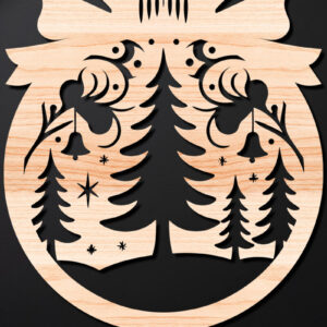 Intra απο ξύλο plywood 3mm-4mm πάχος – Απλή κοπή Χριστουγεννιάτικο στολίδι Δίασταση  20x20 cm INTRAFABR-110143590