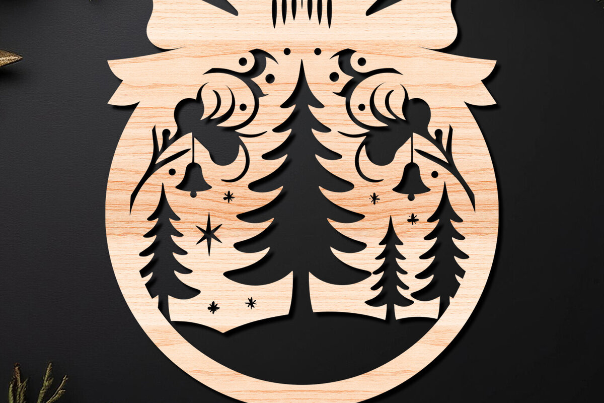 Intra απο ξύλο plywood 3mm-4mm πάχος – Απλή κοπή Χριστουγεννιάτικο στολίδι Δίασταση  20x20 cm INTRAFABR-110143590