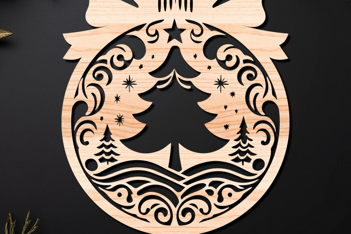 Intra απο ξύλο plywood 3mm-4mm πάχος – Απλή κοπή Χριστουγεννιάτικο στολίδι Δίασταση  20x20 cm INTRAFABR-110143609