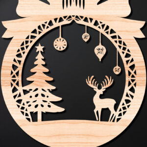 Intra απο ξύλο plywood 3mm-4mm πάχος – Απλή κοπή Χριστουγεννιάτικο στολίδι Δίασταση  20x20 cm INTRAFABR-110143608