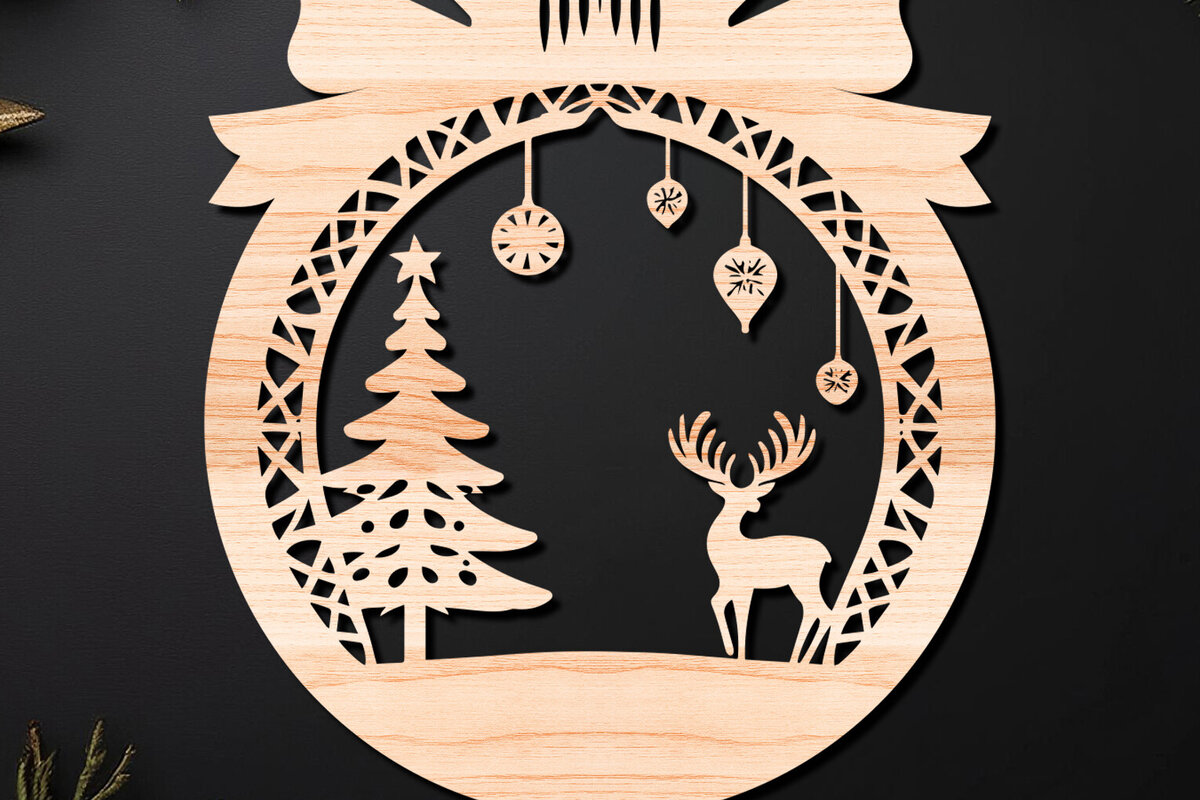 Intra απο ξύλο plywood 3mm-4mm πάχος – Απλή κοπή Χριστουγεννιάτικο στολίδι Δίασταση  20x20 cm INTRAFABR-110143608