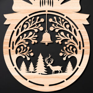 Intra απο ξύλο plywood 3mm-4mm πάχος – Απλή κοπή Χριστουγεννιάτικο στολίδι Δίασταση  20x20 cm INTRAFABR-110143611