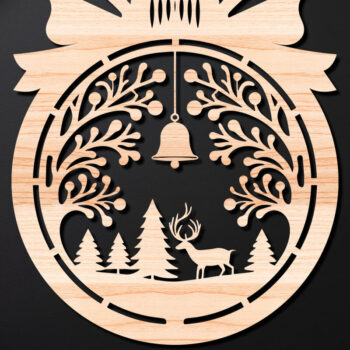 Intra απο ξύλο plywood 3mm-4mm πάχος – Απλή κοπή Χριστουγεννιάτικο στολίδι Δίασταση 20x20 cm INTRAFABR-110143611 - Image 1