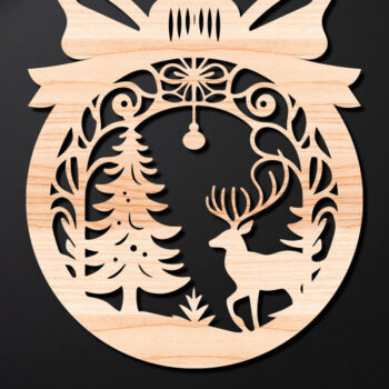 Intra απο ξύλο plywood 3mm-4mm πάχος – Απλή κοπή Χριστουγεννιάτικο στολίδι Δίασταση 20x20 cm INTRAFABR-110143637 - Image 1