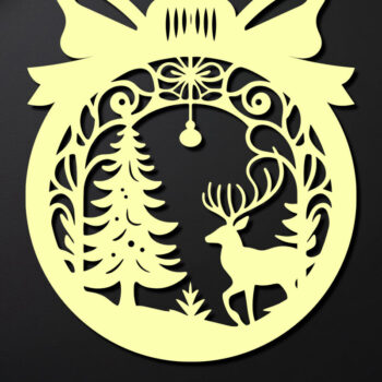 Intra απο ξύλο plywood 3mm-4mm πάχος – Απλή κοπή Χριστουγεννιάτικο στολίδι Δίασταση 20x20 cm INTRAFABR-110143637 - Image 2