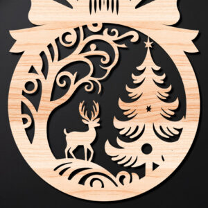 Intra απο ξύλο plywood 3mm-4mm πάχος – Απλή κοπή Χριστουγεννιάτικο στολίδι Δίασταση  20x20 cm INTRAFABR-110143641