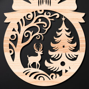 Intra απο ξύλο plywood 3mm-4mm πάχος – Απλή κοπή Χριστουγεννιάτικο στολίδι Δίασταση 20x20 cm INTRAFABR-110143641 - Image 1