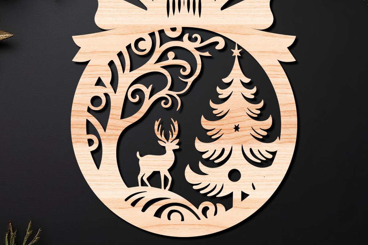 Intra απο ξύλο plywood 3mm-4mm πάχος – Απλή κοπή Χριστουγεννιάτικο στολίδι Δίασταση  20x20 cm INTRAFABR-110143641