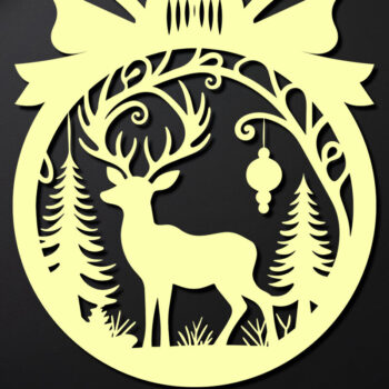 Intra απο ξύλο plywood 3mm-4mm πάχος – Απλή κοπή Χριστουγεννιάτικο στολίδι Δίασταση 20x20 cm INTRAFABR-110143659 - Image 2