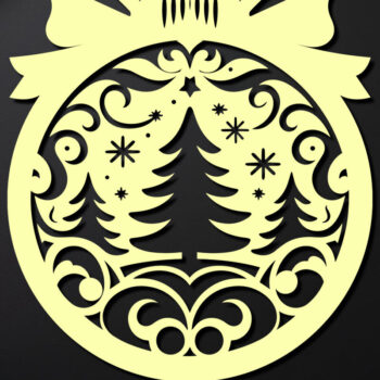 Intra απο ξύλο plywood 3mm-4mm πάχος – Απλή κοπή Χριστουγεννιάτικο στολίδι Δίασταση 20x20 cm INTRAFABR-110143571 - Image 2