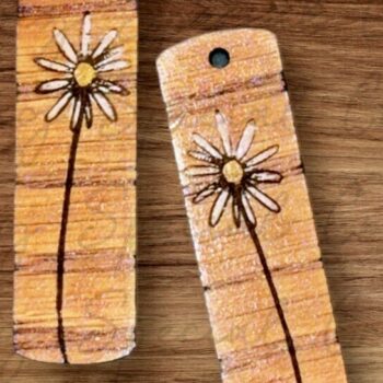 Intra απο ξύλο plywood 3mm-4mm πάχος – Απλά σκουλαρίκια Daisy Bar Δίασταση 5x5 cm INTRAFABR-94867063 - Image 2