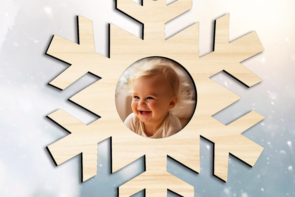 Intra απο ξύλο plywood 3mm-4mm πάχος – Simple Snowflake Το πρώτο μου χριστουγεννιάτικο δέντρο Δίασταση  20x20 cm INTRAFABR-108118466