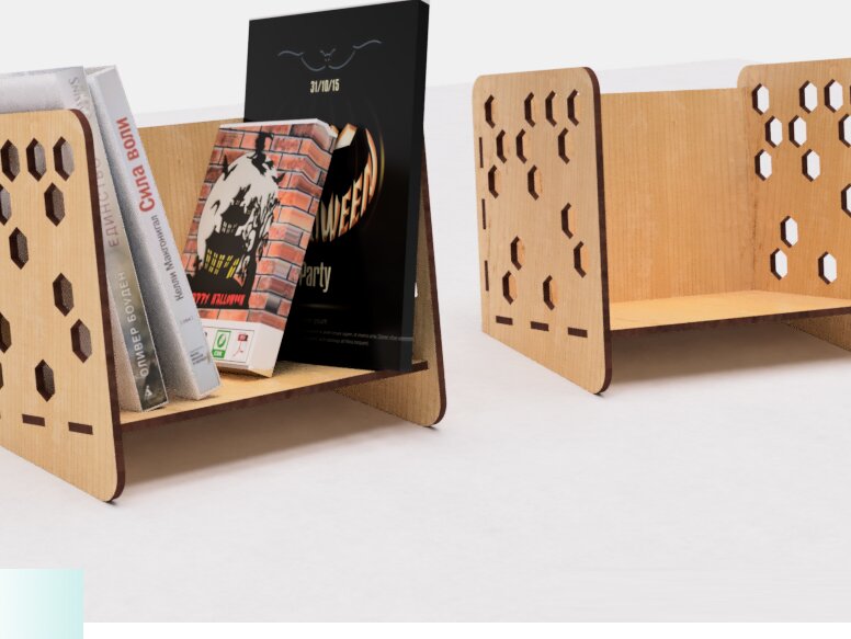 Intra απο ξύλο plywood 3mm-4mm πάχος – Απλό αρχείο κοπής με λέιζερ σε επιτραπέζια βιβλιοθήκη Δίασταση  20x20 cm INTRAFABR-118216025