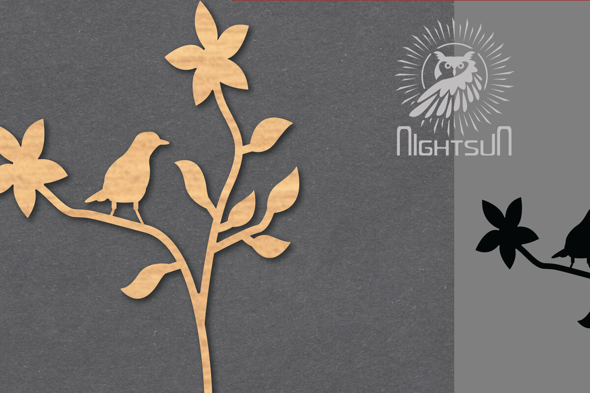 Intra απο ξύλο plywood 3mm-4mm πάχος – Διακόσμηση Single Bird1 Δίασταση  20x20 cm INTRAFABR-119764420