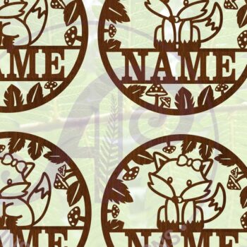 Intra απο ξύλο plywood 3mm-4mm πάχος – Single Fox Name Sign 4 Option Files Δίασταση 40x30 cm INTRAFABR-69906950 - Image 1