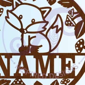 Intra απο ξύλο plywood 3mm-4mm πάχος – Single Fox Name Sign 4 Option Files Δίασταση 40x30 cm INTRAFABR-69906950 - Image 3