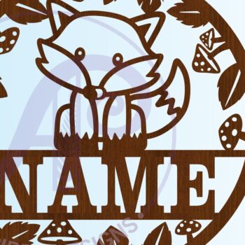 Intra απο ξύλο plywood 3mm-4mm πάχος – Single Fox Name Sign 4 Option Files Δίασταση 40x30 cm INTRAFABR-69906950 - Image 4