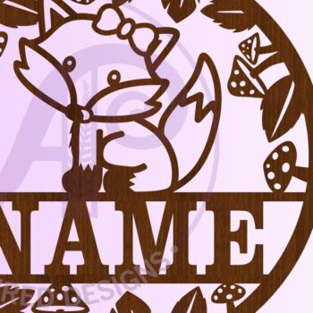 Intra απο ξύλο plywood 3mm-4mm πάχος – Single Fox Name Sign 4 Option Files Δίασταση 40x30 cm INTRAFABR-69906950 - Image 5