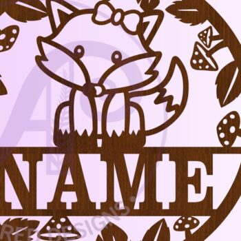 Intra απο ξύλο plywood 3mm-4mm πάχος – Single Fox Name Sign 4 Option Files Δίασταση 40x30 cm INTRAFABR-69906950 - Image 6