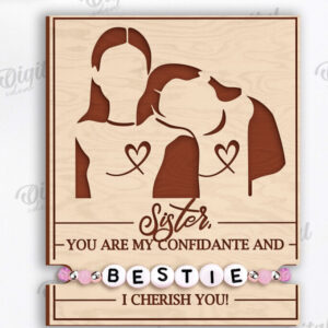 Intra απο ξύλο plywood 3mm-4mm πάχος – Sister Bracelet Holder Cut Laser Δίασταση  20x20 cm INTRAFABR-119198253