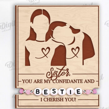 Intra απο ξύλο plywood 3mm-4mm πάχος – Sister Bracelet Holder Cut Laser Δίασταση 20x20 cm INTRAFABR-119198253 - Image 1