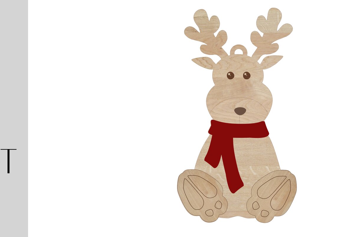 Intra απο ξύλο plywood 3mm-4mm πάχος – Στολίδι καθιστών ελαφιών Δίασταση  20x20 cm INTRAFABR-49938797