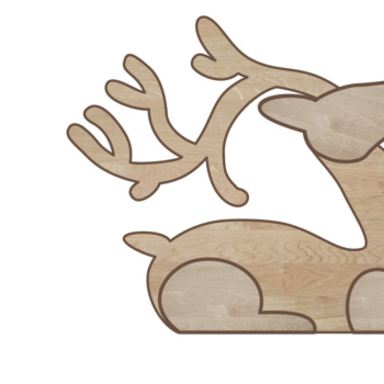 Intra απο ξύλο plywood 3mm-4mm πάχος – Sitting Deer Shelf Sitter Δίασταση  20x20 cm INTRAFABR-49940345 - Image 1