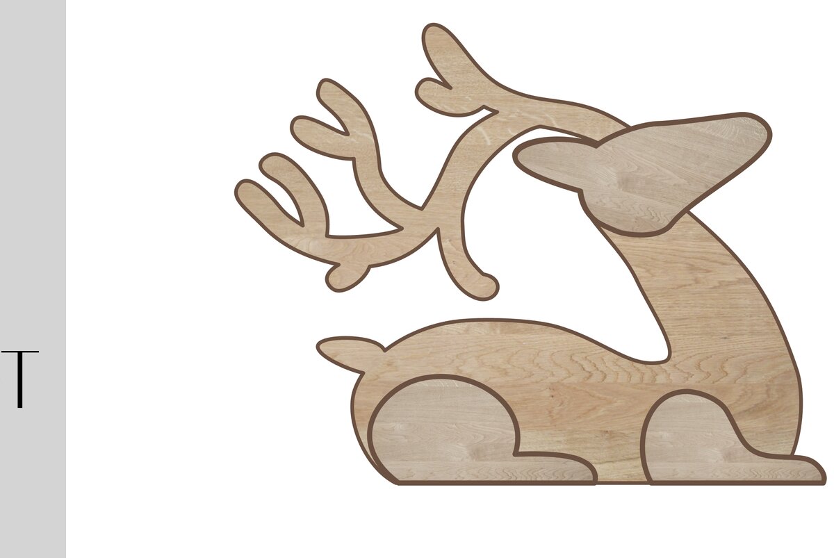 Intra απο ξύλο plywood 3mm-4mm πάχος – Sitting Deer Shelf Sitter Δίασταση  20x20 cm INTRAFABR-49940345