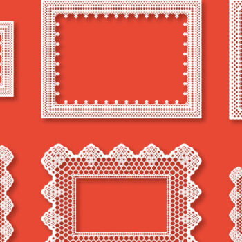 Intra απο ξύλο plywood 3mm-4mm πάχος – Six Border Lace Frame Design Δίασταση  40x30 cm INTRAFABR-112431403 - Image 1