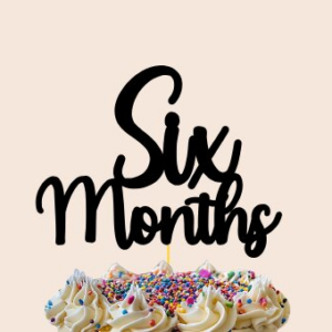 Intra απο ξύλο plywood 3mm-4mm πάχος – Six Months Birthday Cake Topper Δίασταση  20x20 cm INTRAFABR-107462496
