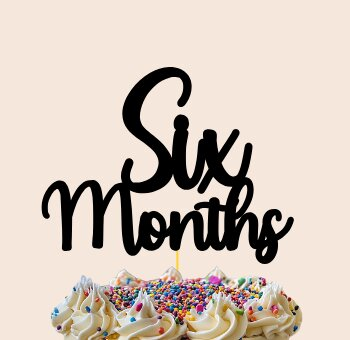 Intra απο ξύλο plywood 3mm-4mm πάχος – Six Months Birthday Cake Topper Δίασταση  20x20 cm INTRAFABR-107462496 - Image 1