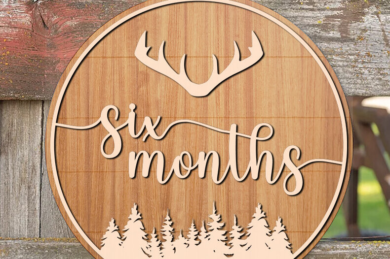 Intra απο ξύλο plywood 3mm-4mm πάχος – Στρογγυλές κάρτες έξι μηνών Δίασταση  20x20 cm INTRAFABR-78973774