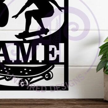 Intra απο ξύλο plywood 3mm-4mm πάχος – Σήμα ονόματος Laser με θέμα το Skateboard Δίασταση  20x20 cm INTRAFABR-104518290 - Image 2