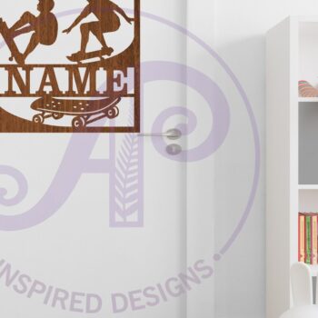 Intra απο ξύλο plywood 3mm-4mm πάχος – Σήμα ονόματος Laser με θέμα το Skateboard Δίασταση  20x20 cm INTRAFABR-104518290 - Image 3