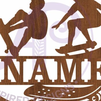 Intra απο ξύλο plywood 3mm-4mm πάχος – Σήμα ονόματος Laser με θέμα το Skateboard Δίασταση  20x20 cm INTRAFABR-104518290 - Image 4