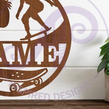 Intra απο ξύλο plywood 3mm-4mm πάχος – Skateboarder Γυναικείο Σήμα Laser Δίασταση  20x20 cm INTRAFABR-93039136 - Image 1