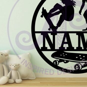 Intra απο ξύλο plywood 3mm-4mm πάχος – Skateboarder Γυναικείο Σήμα Laser Δίασταση  20x20 cm INTRAFABR-93039136 - Image 2