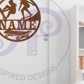 Intra απο ξύλο plywood 3mm-4mm πάχος – Skateboarder Γυναικείο Σήμα Laser Δίασταση  20x20 cm INTRAFABR-93039136 - Image 4