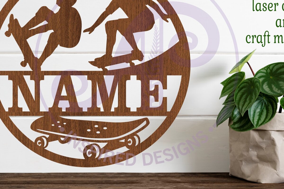 Intra απο ξύλο plywood 3mm-4mm πάχος – Skateboarder Ανδρικό Σήμα Laser Δίασταση  20x20 cm INTRAFABR-94029285